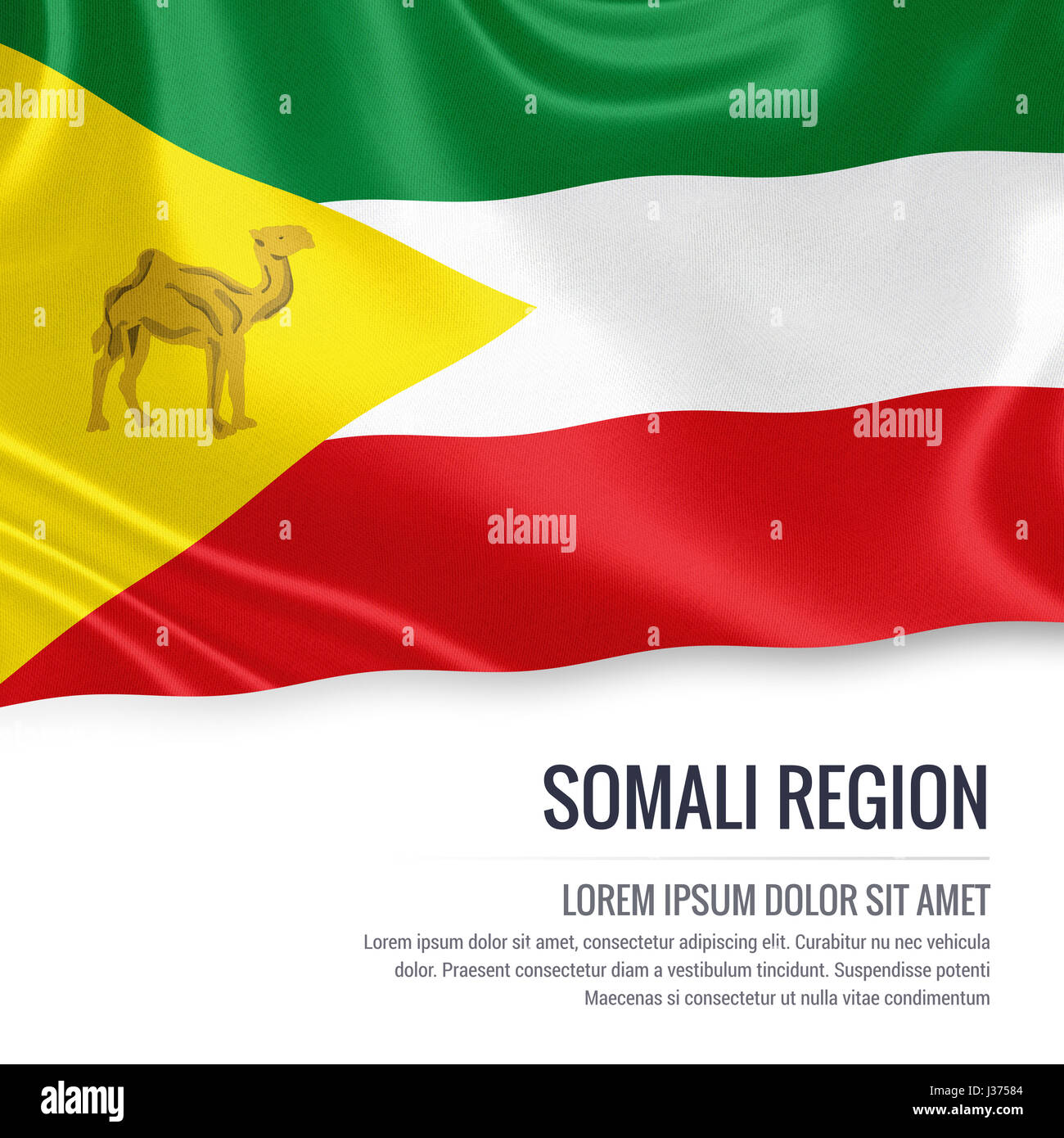Somali Region flag. Flag of Ethiopian state Somali Region waving on an