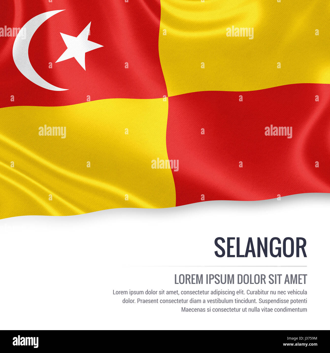 Selangor Flag Flag Of Malaysian State Selangor Waving On An Isolated White Background State Name And The Text Area For Your Message 3d Illustration Stock Photo Alamy