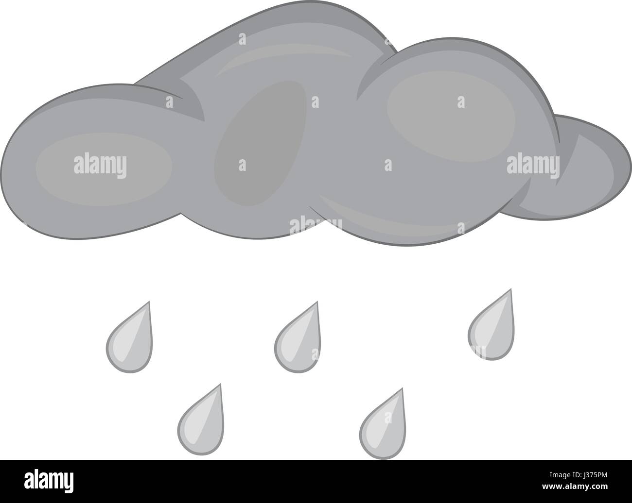 Cloud with rain drops icon monochrome Stock Vector Image & Art - Alamy
