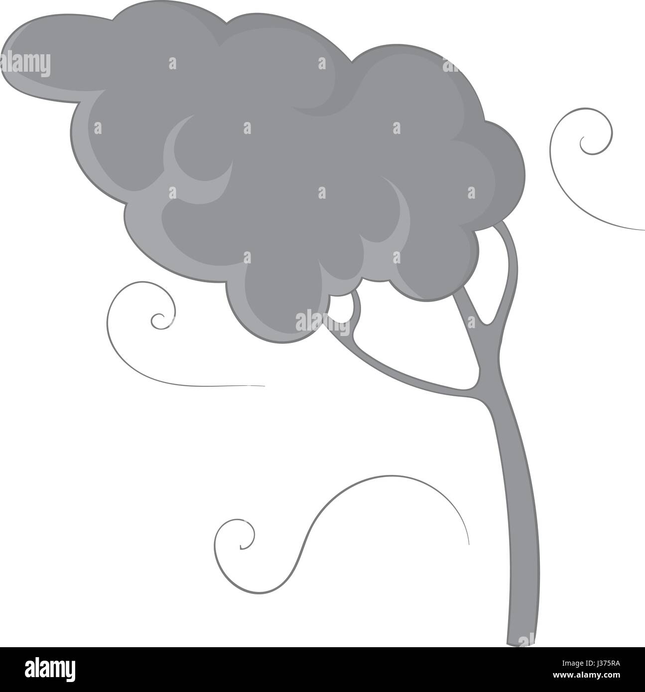 Autumn wind and tree icon monochrome Stock Vector Image & Art - Alamy