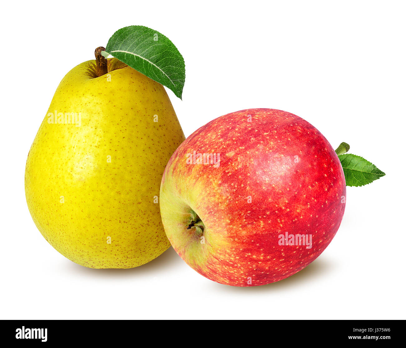 apples and pear  isolated on white background Stock Photo