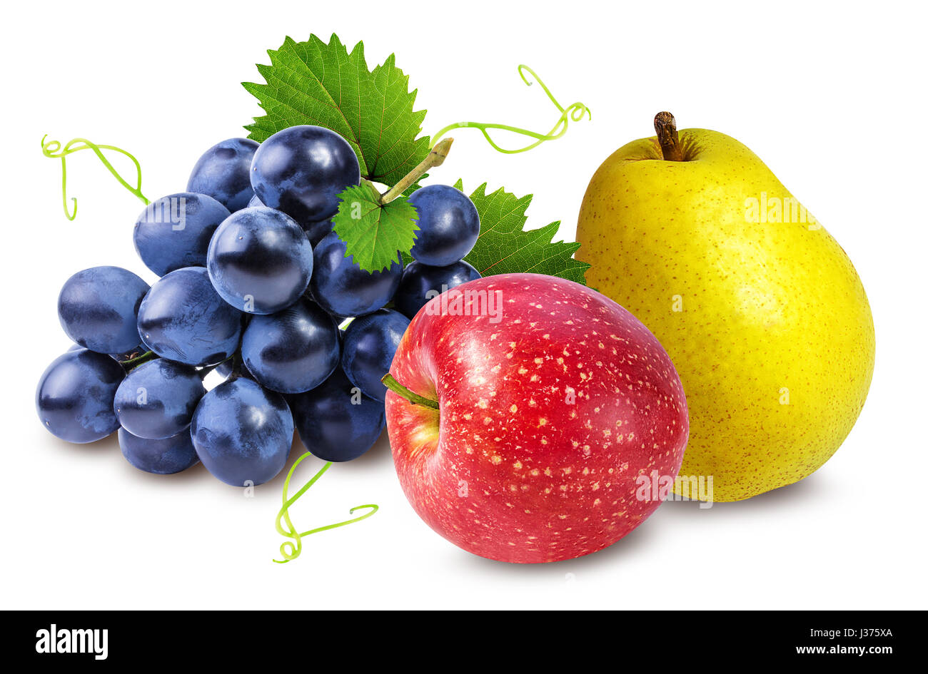 apples,grapes,pear  isolated on white background Stock Photo