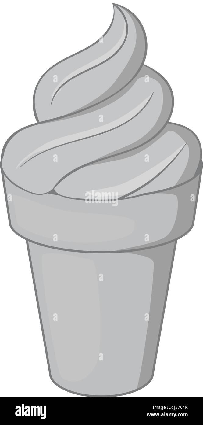 ice cream in waffle cup icon monochrome Stock Vector Image & Art - Alamy