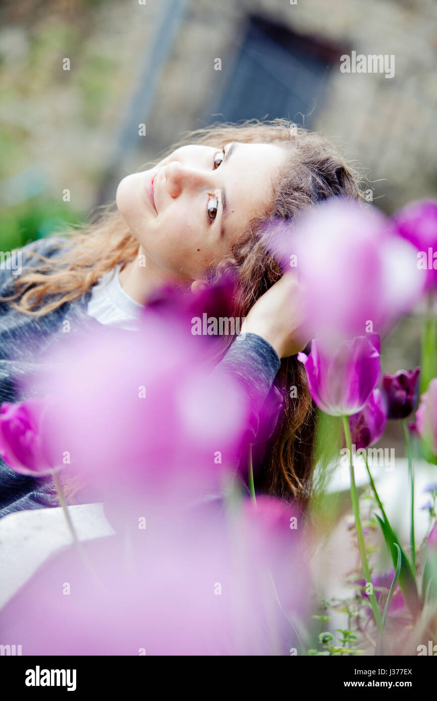 Portrait of a young woman in her teen age Stock Photo
