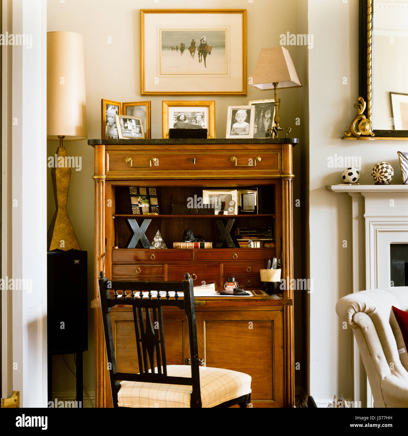 Display cabinet in living room. Stock Photo