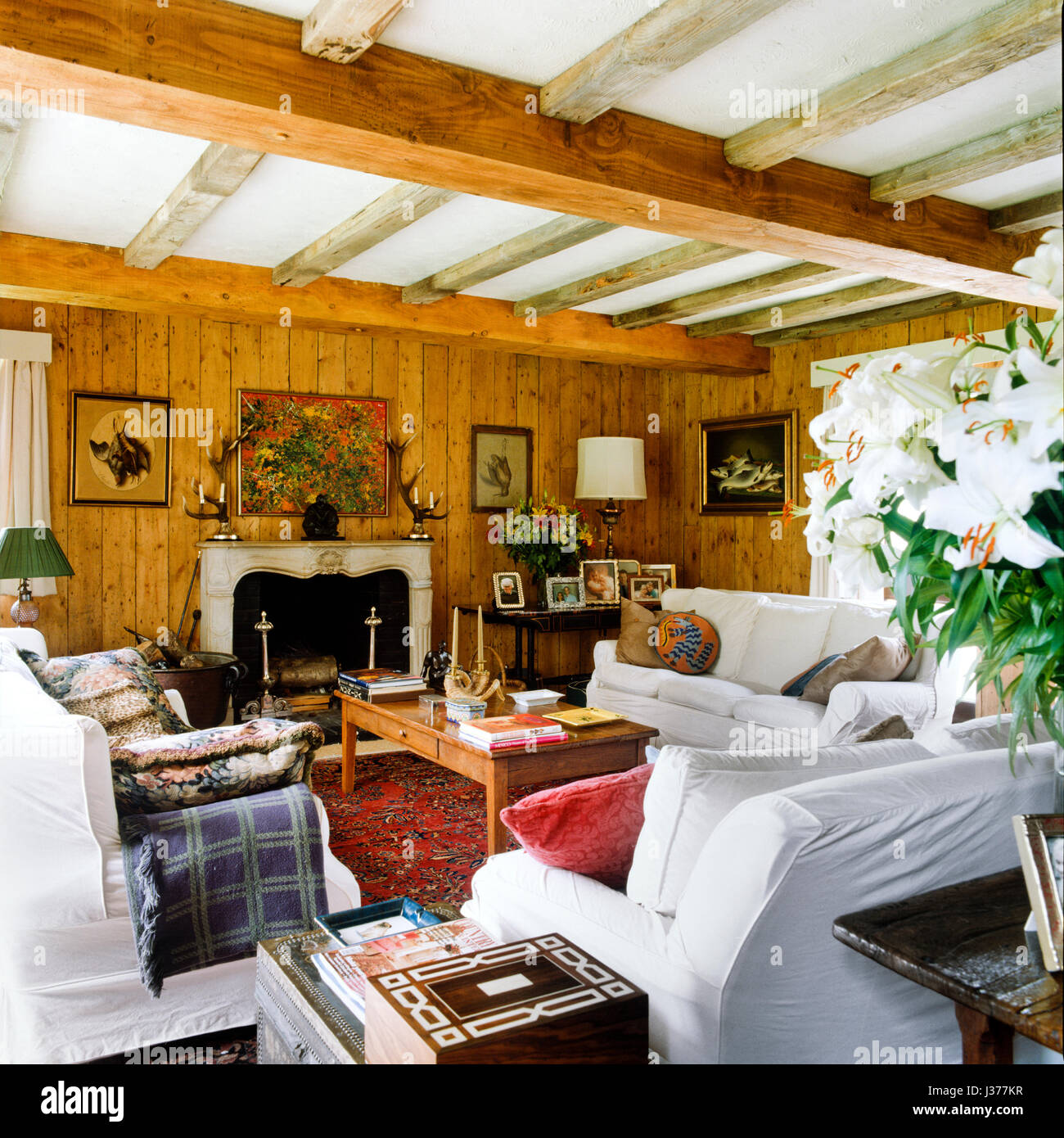 Rustic style living room. Stock Photo