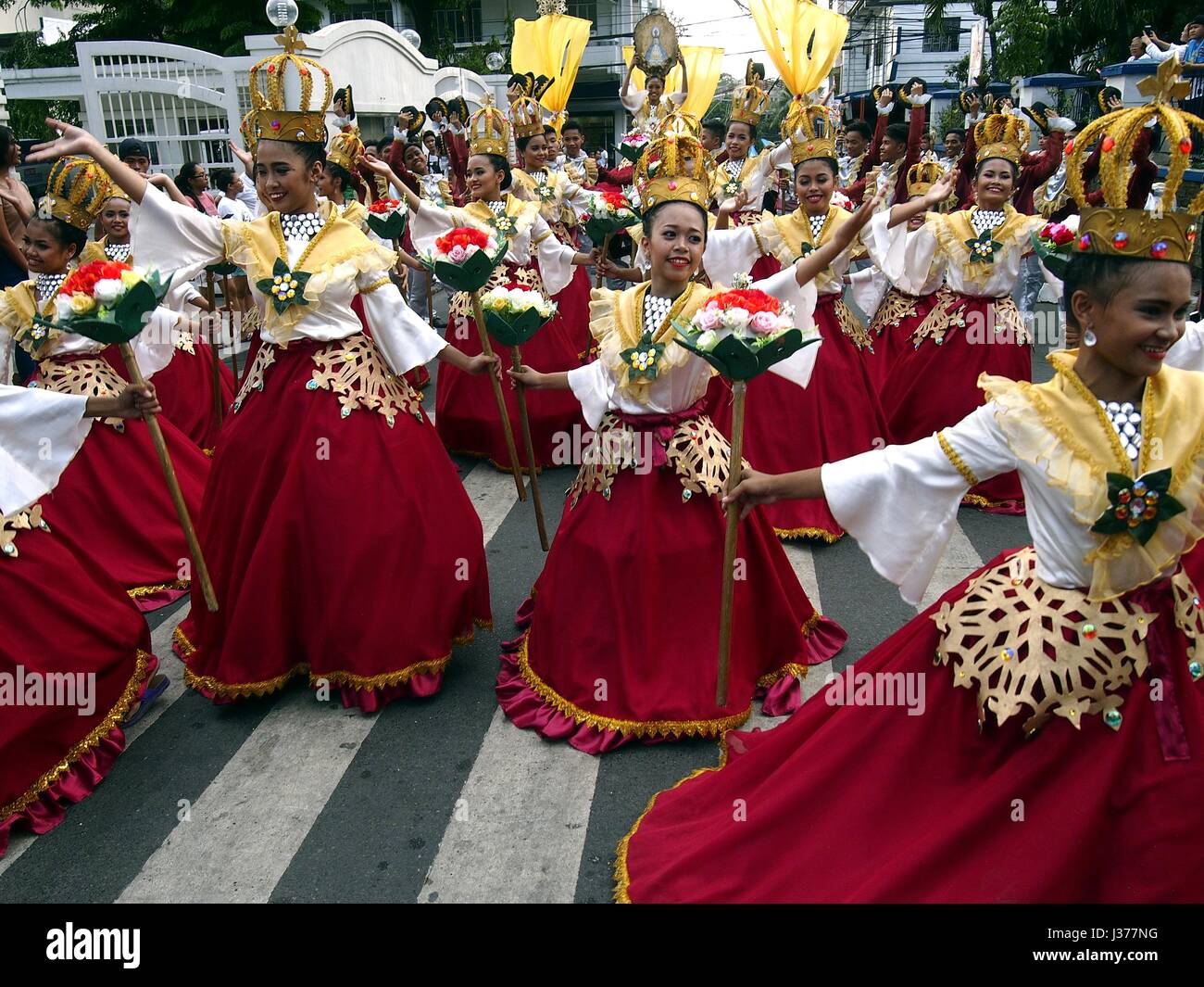 ANTIPOLO CITY, PHILIPPINES MAY 1, 2017 Parade participants in their