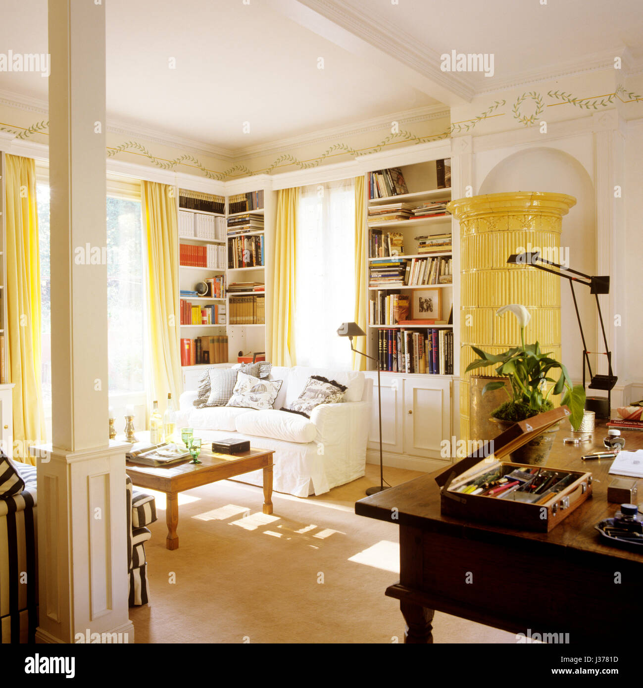 Study and living area. Stock Photo