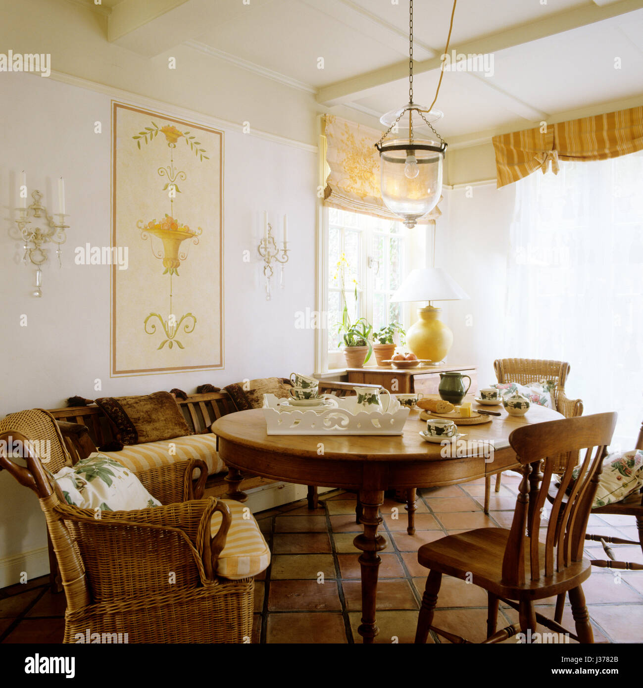 Country style dining room. Stock Photo