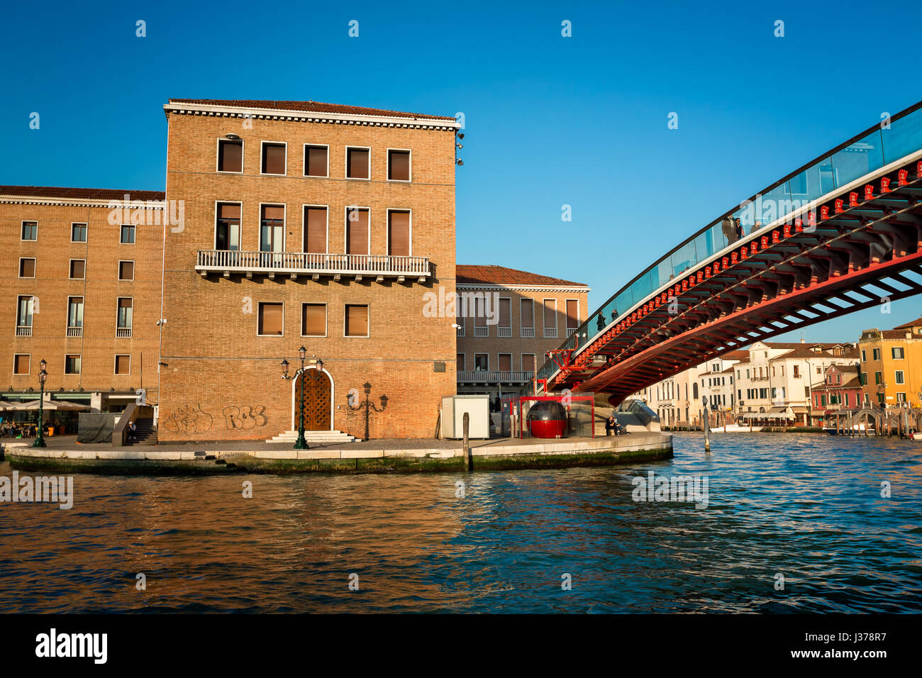 Constitution Bridge and Ferrovia Station in Venice, Italy Stock Photo