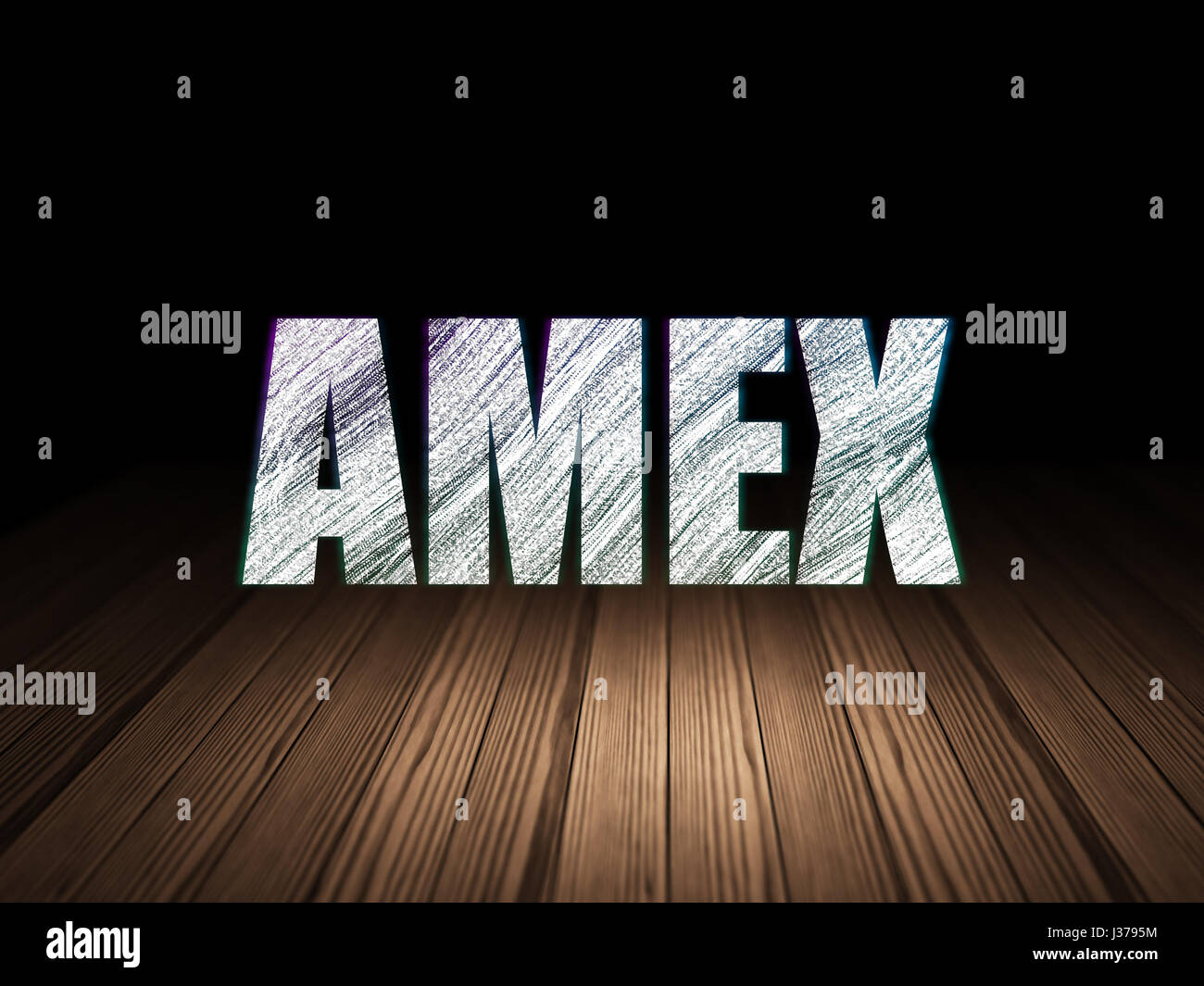 Stock market indexes concept: AMEX in grunge dark room Stock Photo
