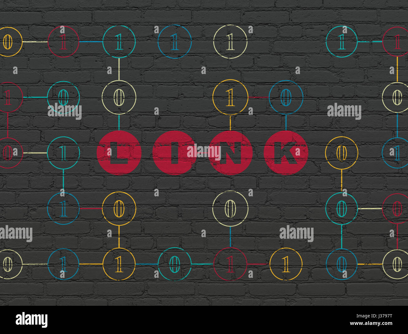 Web development concept: Link on wall background Stock Photo - Alamy