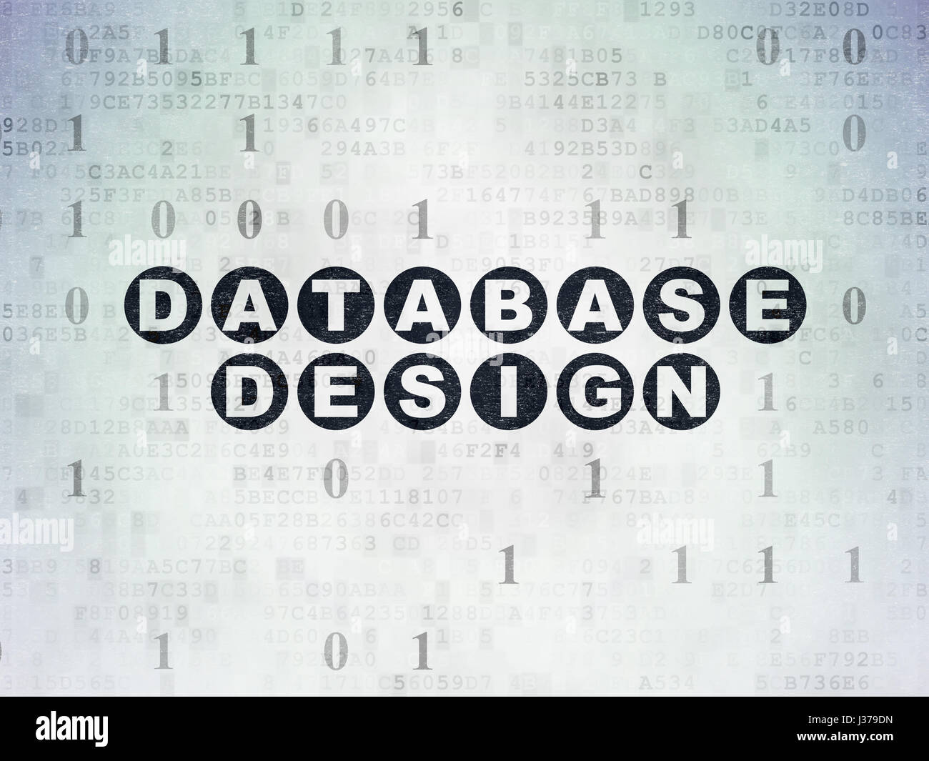 Programming concept: Database Design on Digital Data Paper background ...