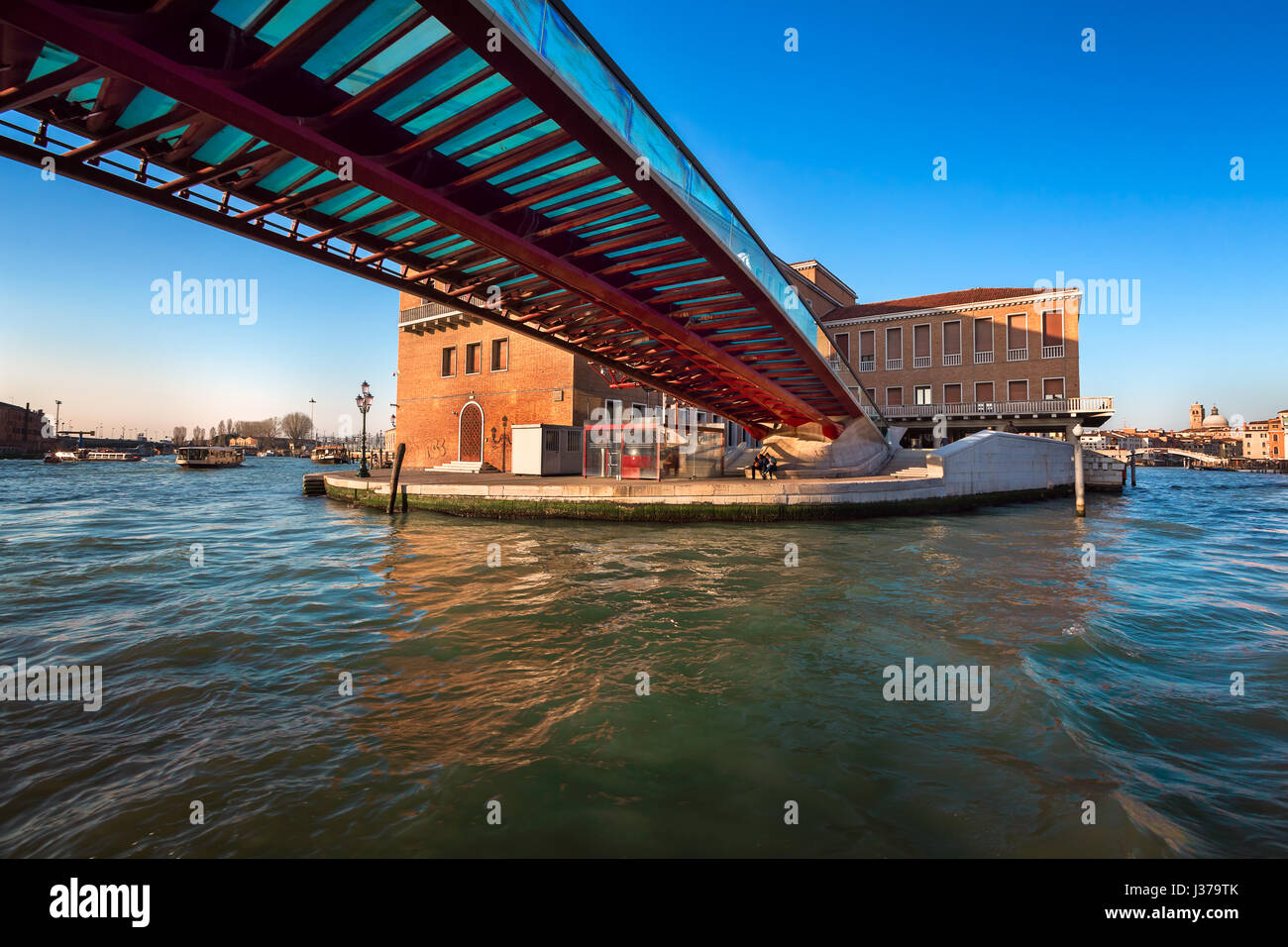 Constitution Bridge and Ferrovia Station in Venice, Italy Stock Photo