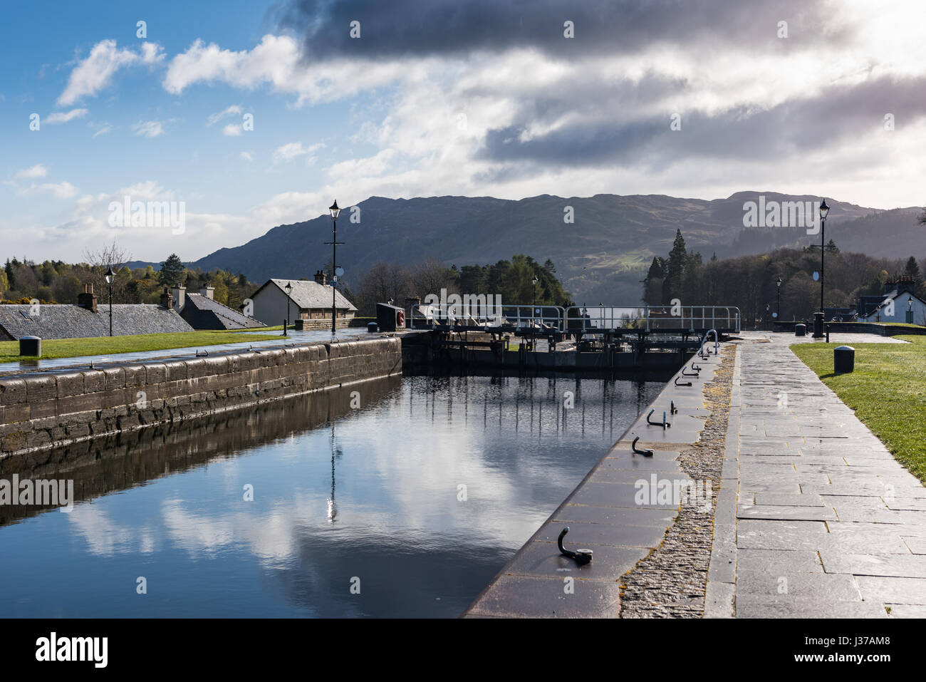 Fort Augustus top lock, Caledonian Canal, Highlands, Scotland, UK Stock