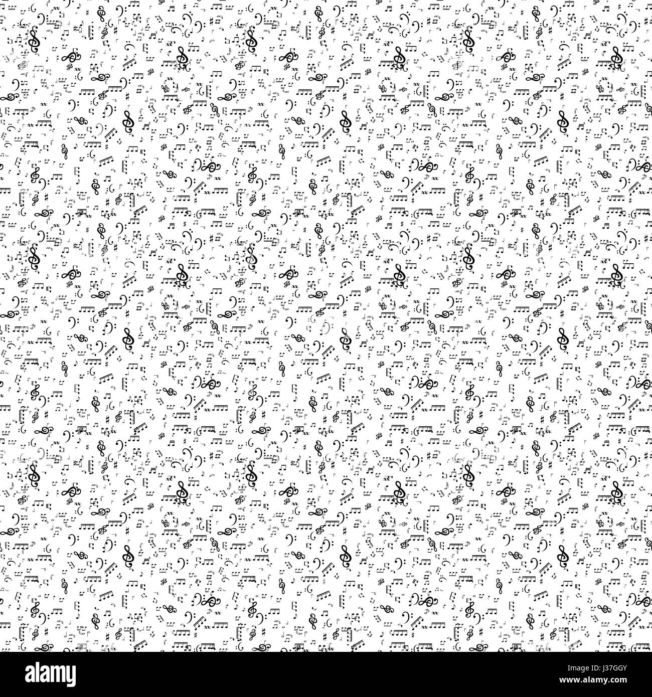 Seamless pattern from Set of musical notes and Treble clef. Vector ...