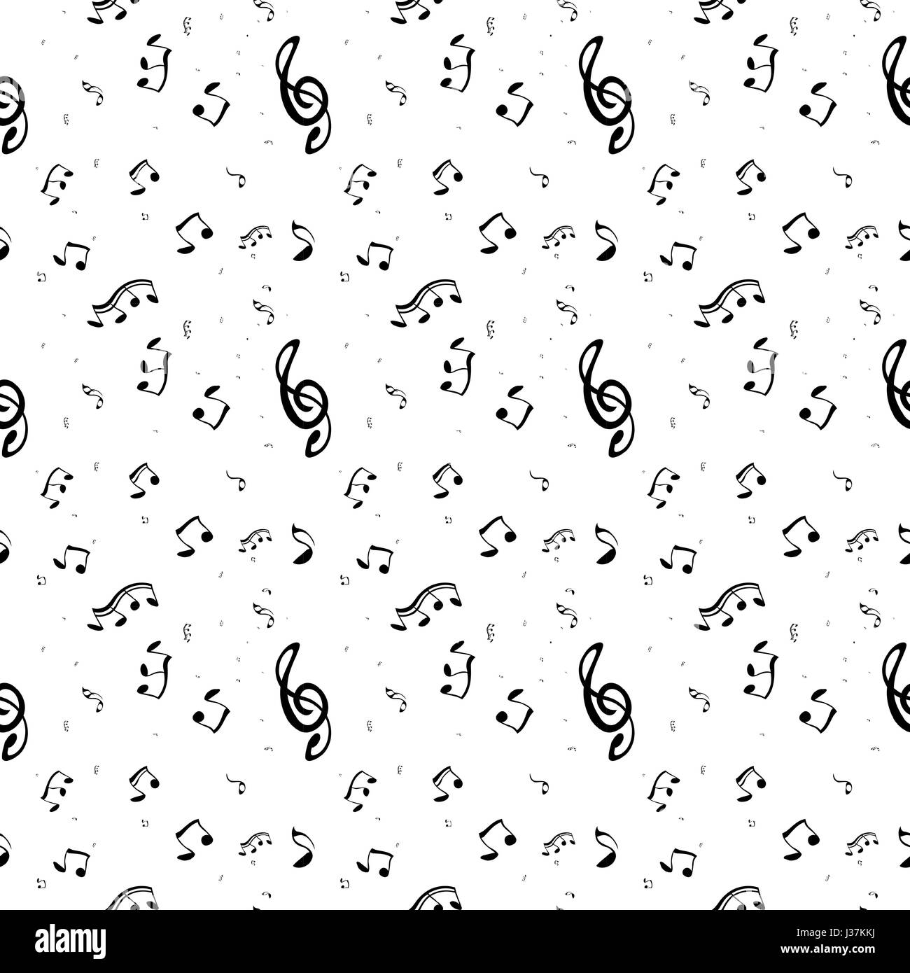 Seamless pattern from Set of musical notes and Treble clef. Vect Stock ...