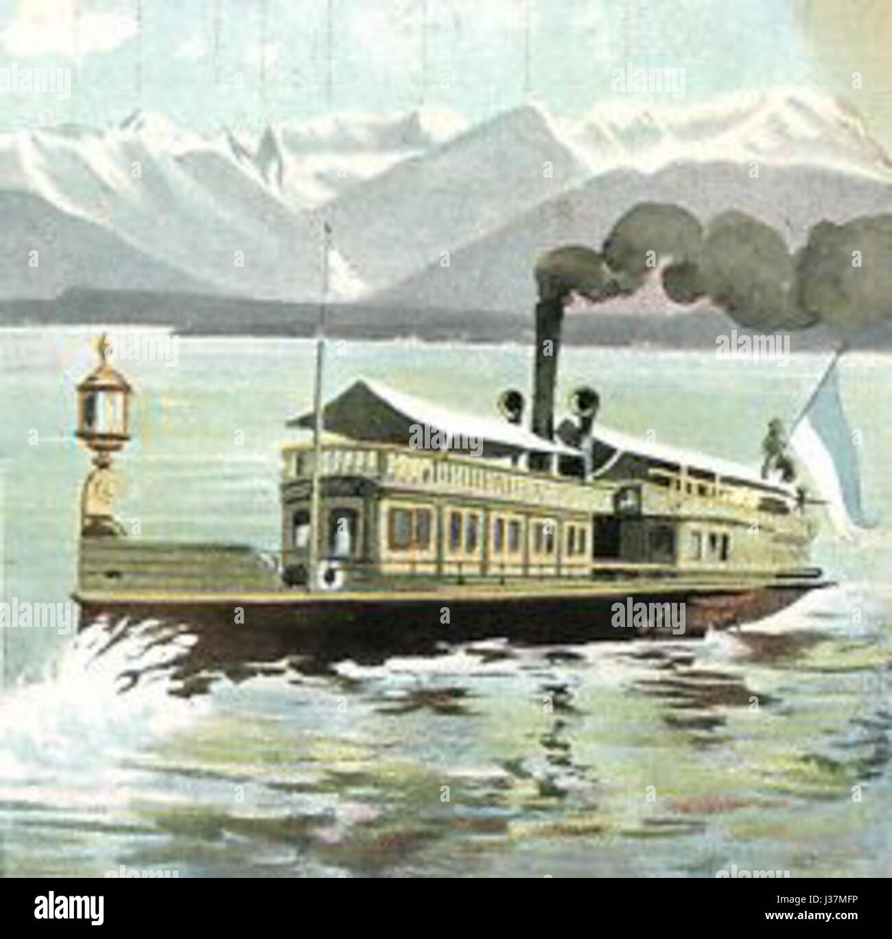 Dampfer auf dem Starnberger See 1905 Stock Photo
