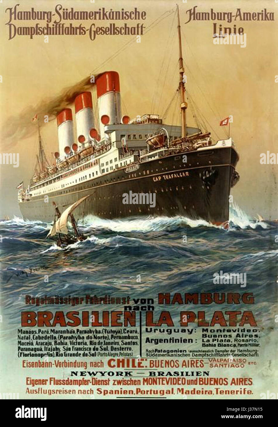 Dampfer Cap Trafalgar 1899 Stock Photo