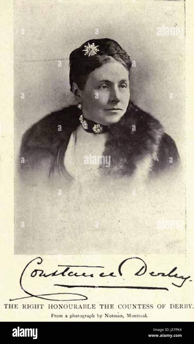 Constance Derby Countess of Derby by William Notman Stock Photo