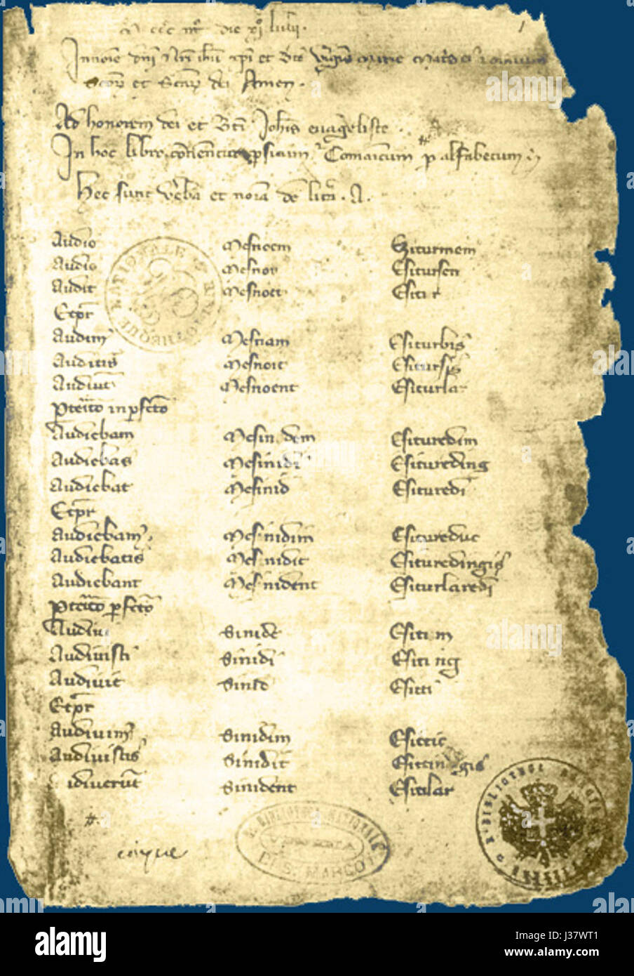 The Codex Cumanicus is a 14th-century manuscript written in a mix of Latin, Persian, and the Cuman language, offering valuable insights into the Cuman people and their interaction with the medieval world. Stock Photo