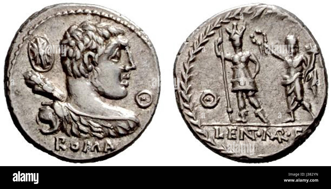 Denarius Publius Cornelius Lentulus Marcellinus 1 Stock Photo Alamy