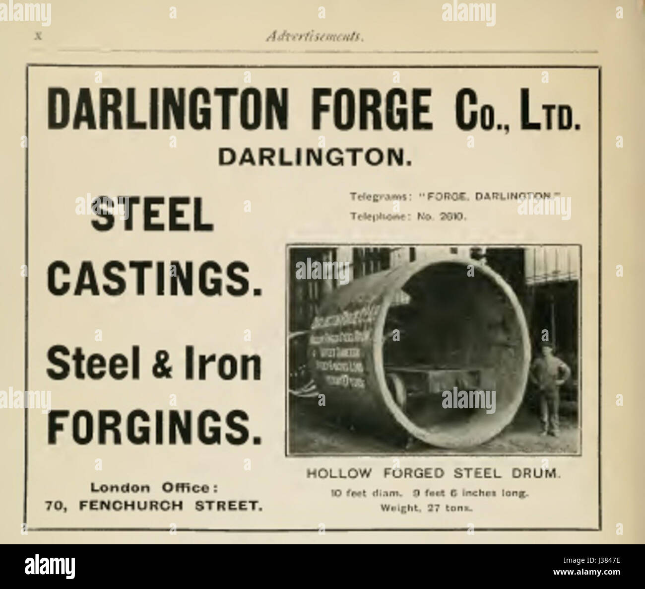 Darlington Co. advertisement Brasseys 1915 Stock Photo Alamy