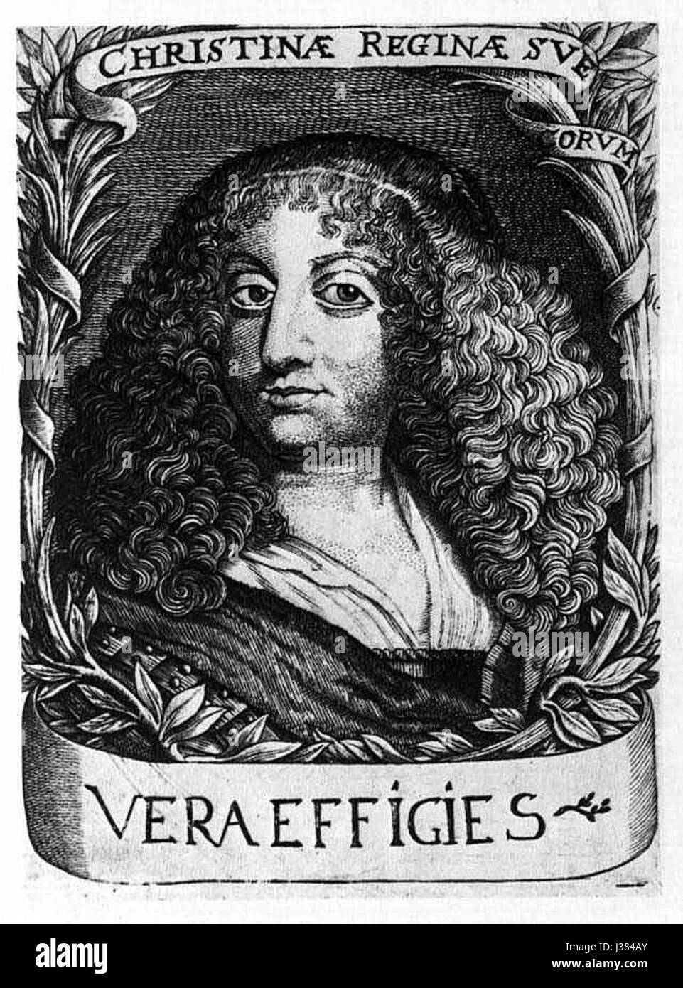 Christina of Sweden (1626-1689), Queen of Sweden from 1632-1654, engraving  from 1870 Stock Photo - Alamy