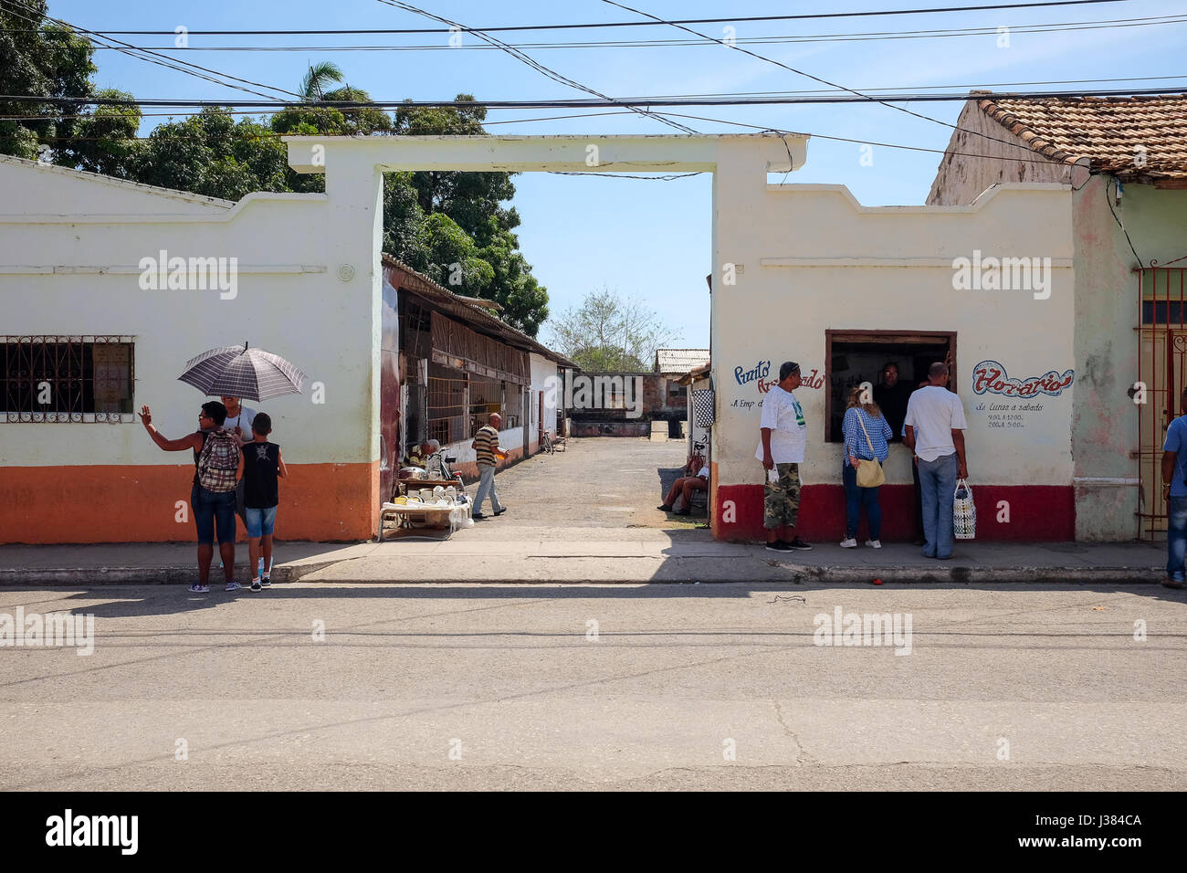 Local people grocery shopping in Trinidad, Cuba Stock Photo