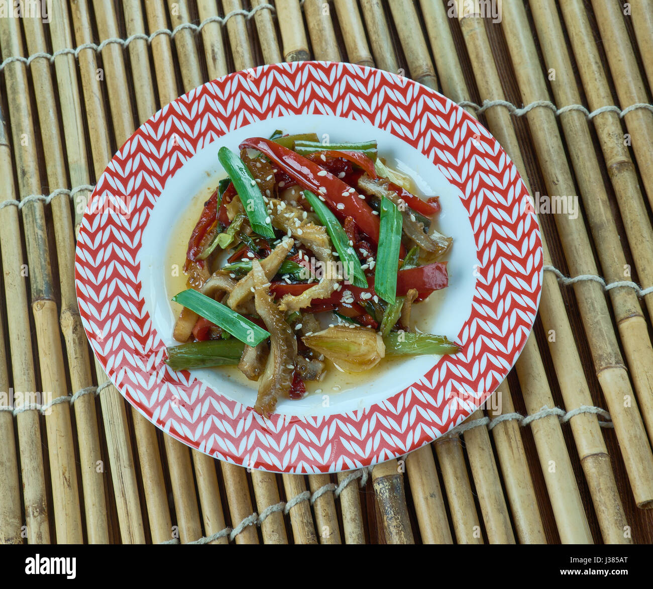 Chinese Fried Tripe With Pickled Mustard Greens Stock Photo Alamy