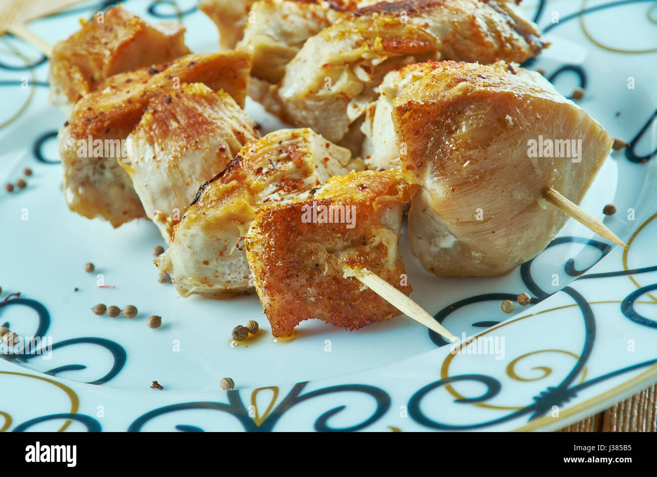 Murg Kababs Mughlai Mughlai Chicken Kebab.Indian cuisine Stock Photo