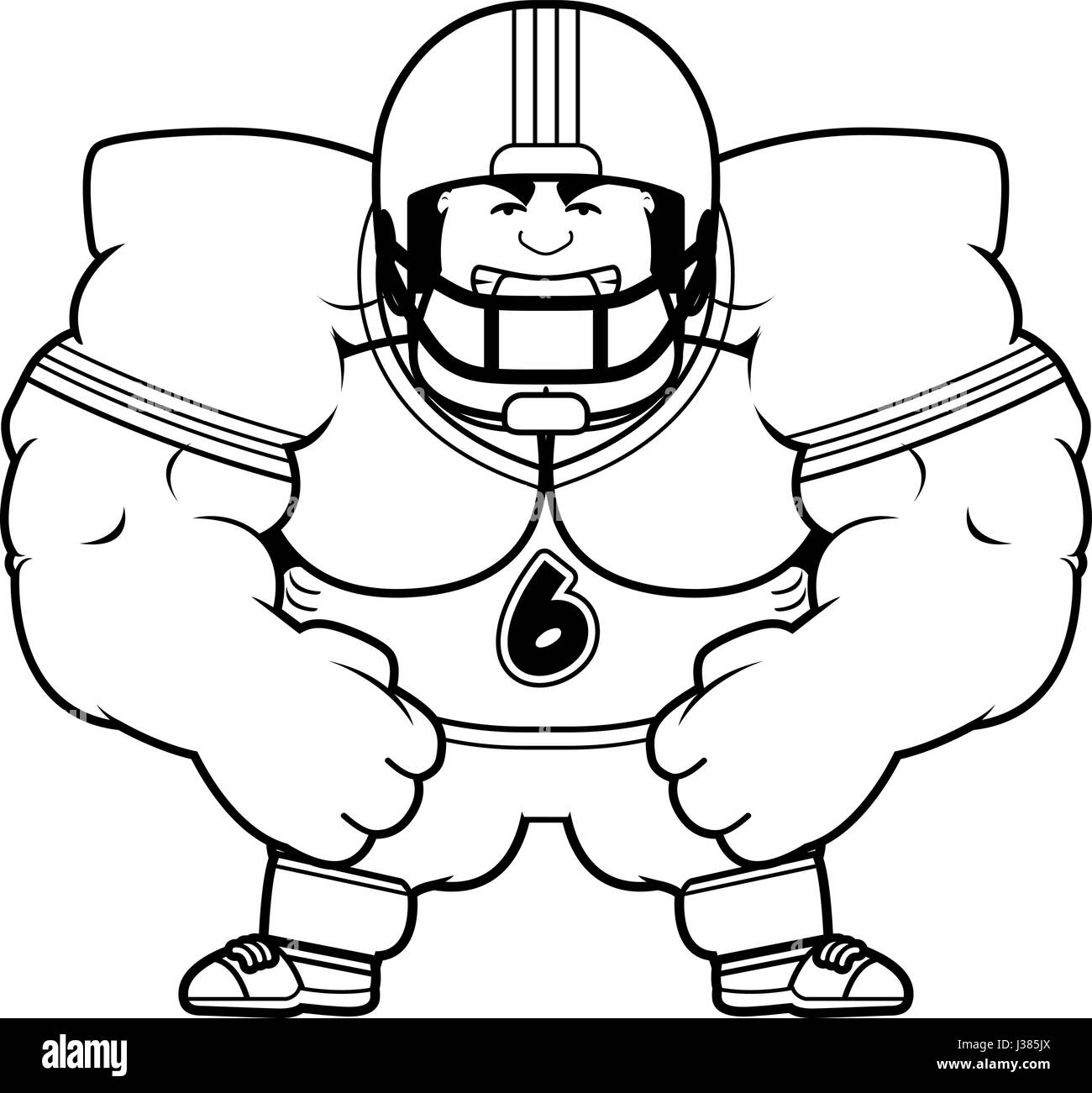 Football player cartoon Black and White Stock Photos & Images - Alamy