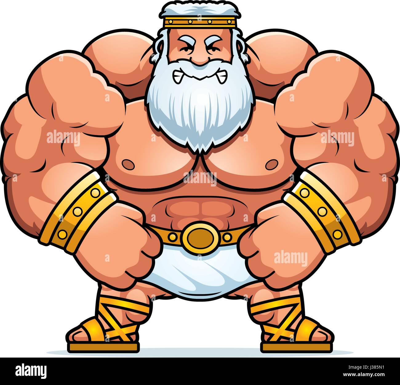 Cartoon Illustration Greek God Zeus Stock Photos & Cartoon Illustration