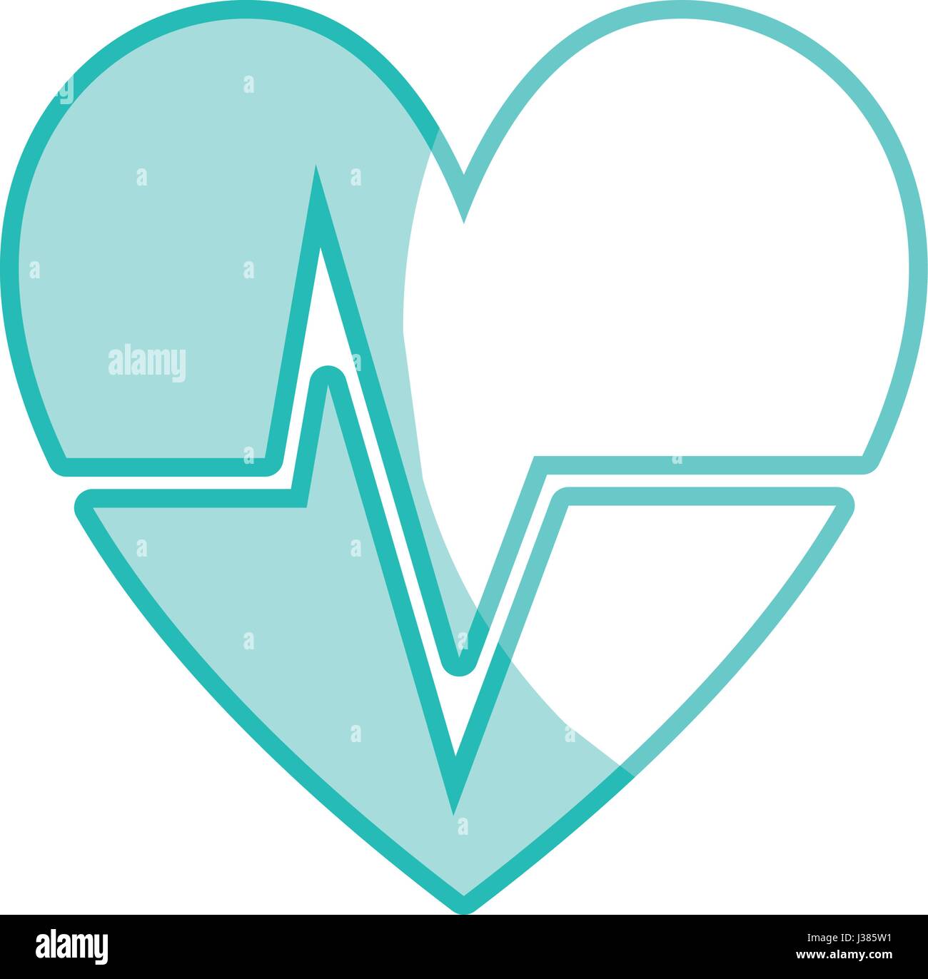 silhouette nice heartbeat to cardiac rhythm Stock Vector Image & Art ...