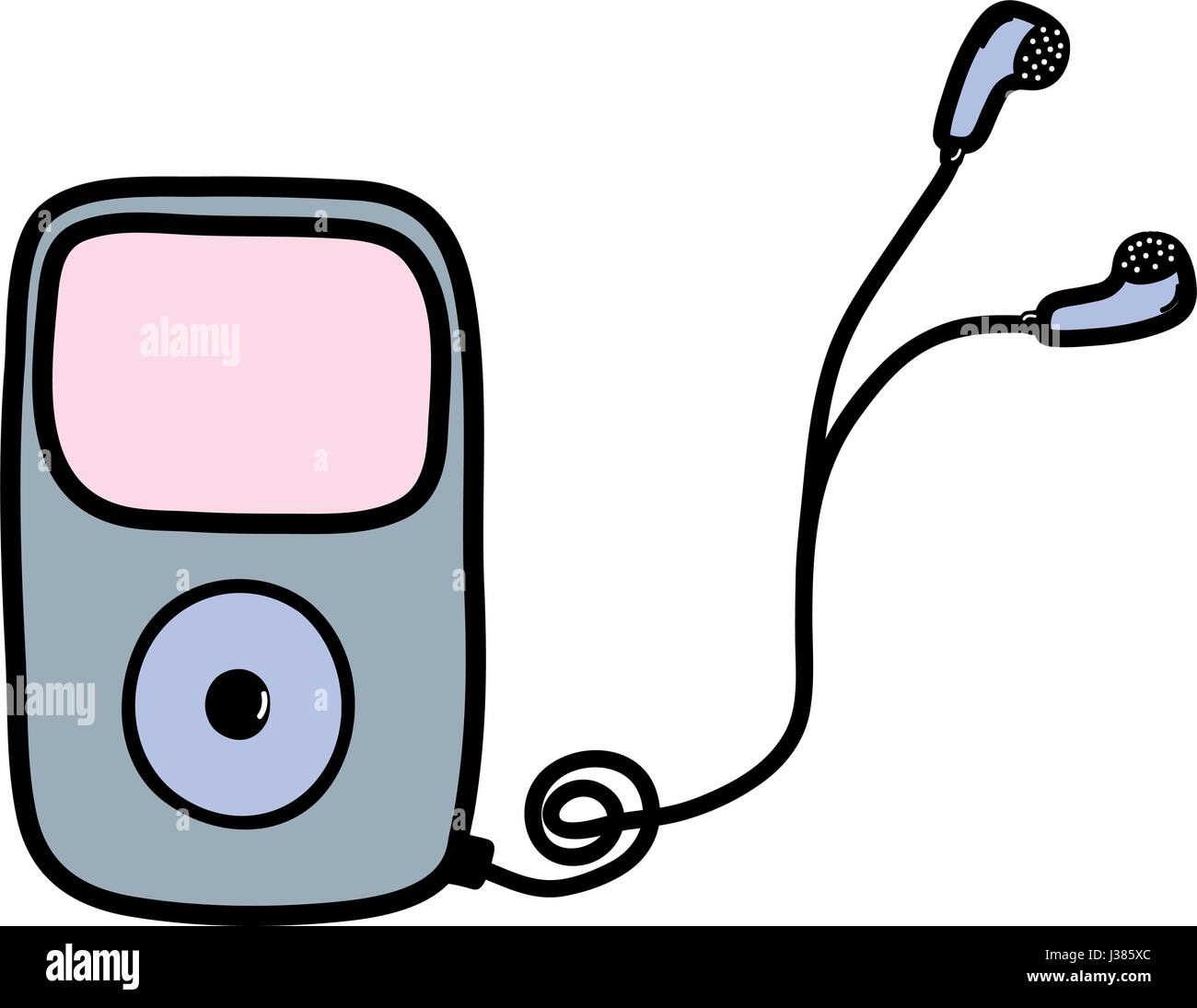 mp3 player with headphones to listen music Stock Vector Image & Art - Alamy