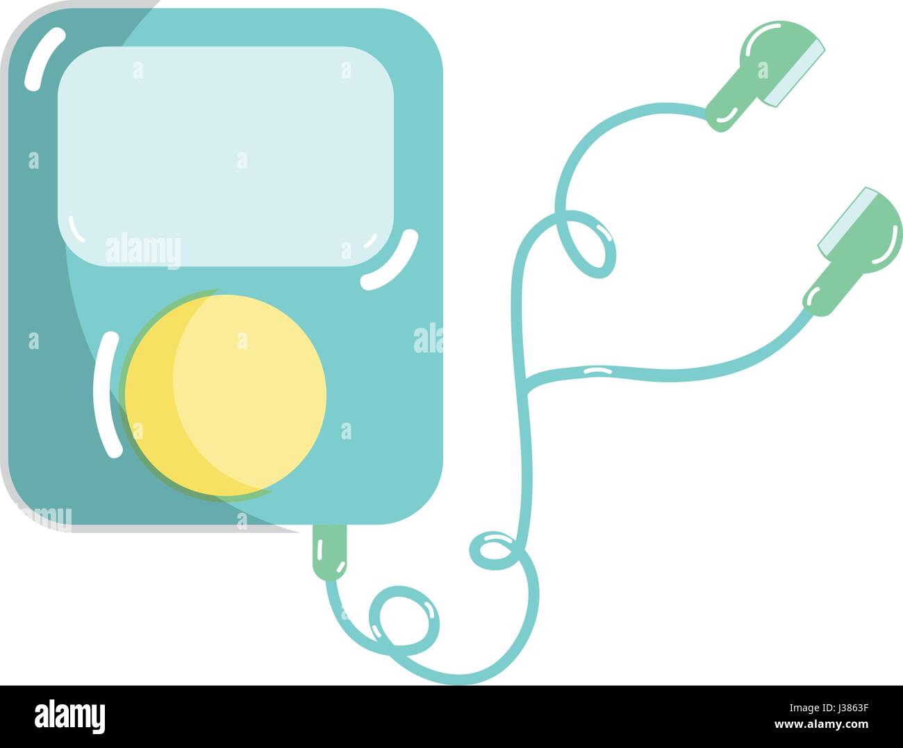 mp3 player with headphones to listen music Stock Vector Image & Art - Alamy