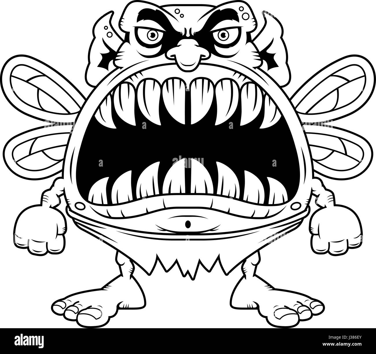 Monster with Frowning Face and Scary Eyes Stock Image - Image of magician,  fairy: 125957257