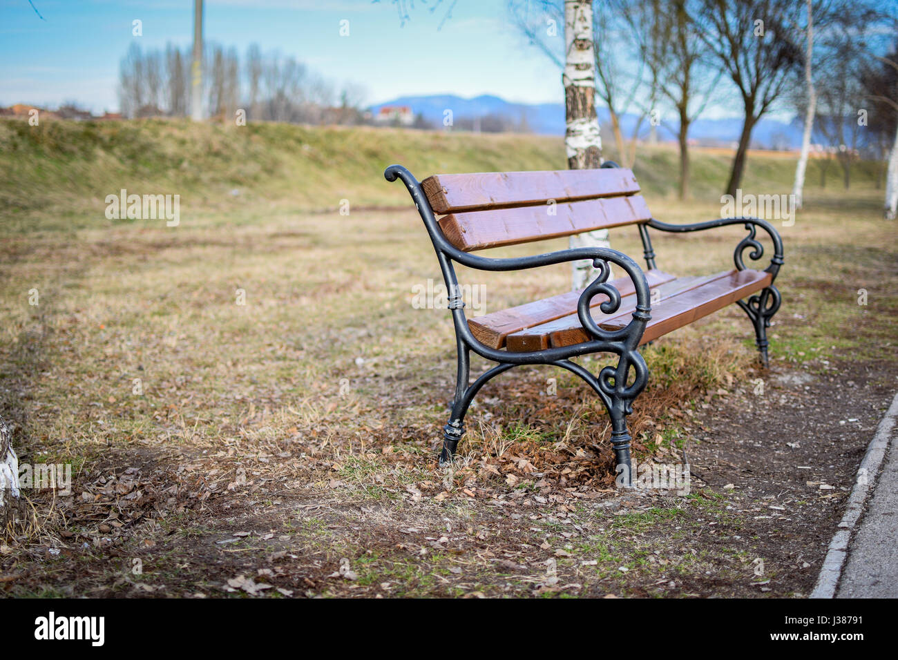 Bench at the park Stock Photo - Alamy