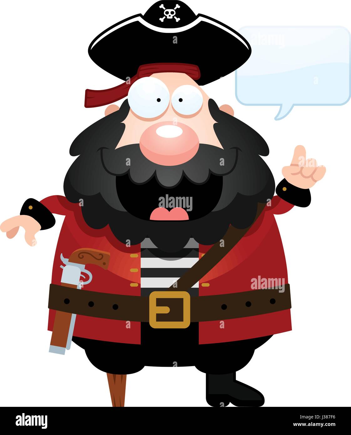 A cartoon illustration of a pirate talking. Stock Vector