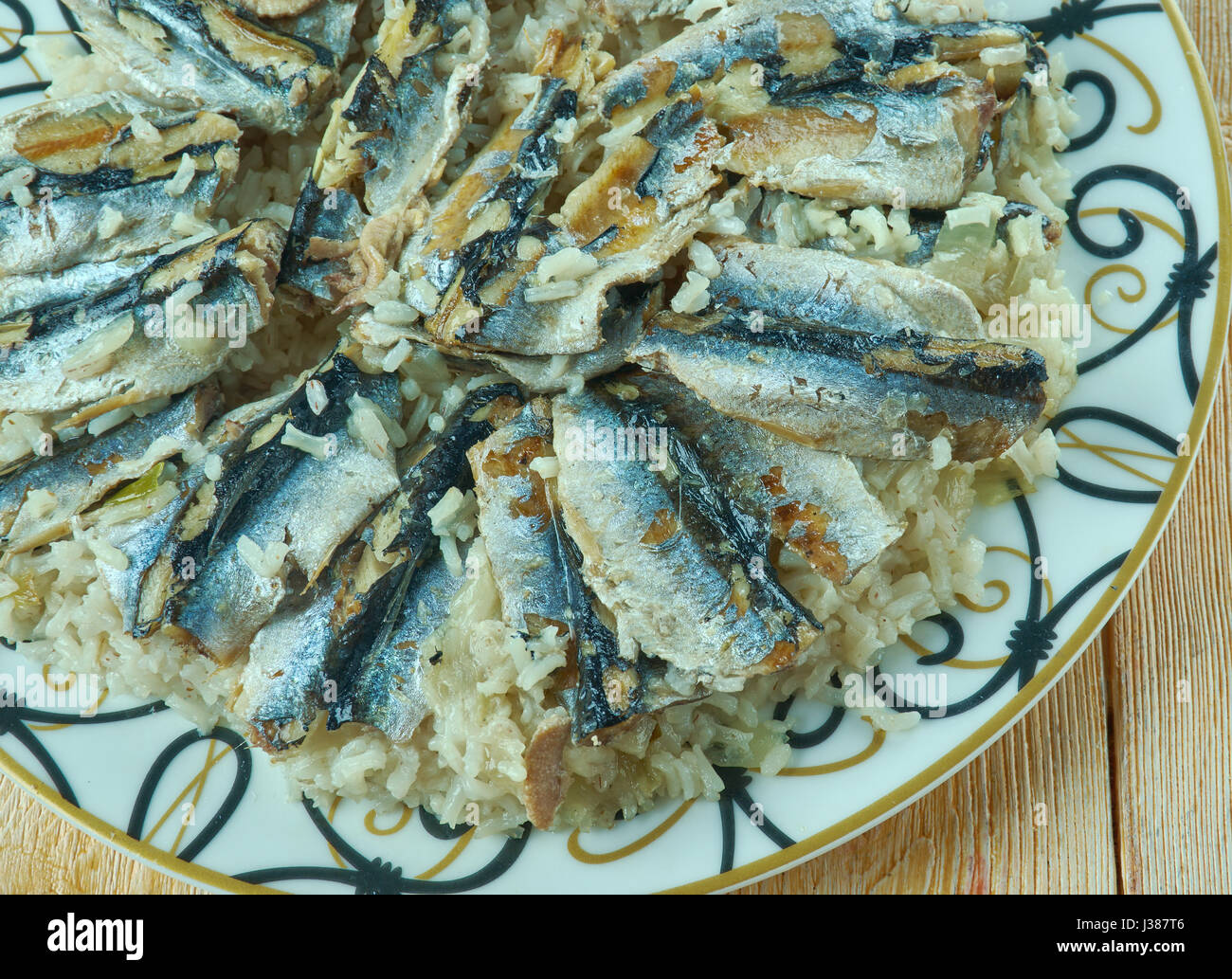 Hamsili Pilav Turkish pilaf with anchovy Stock Photo Alamy