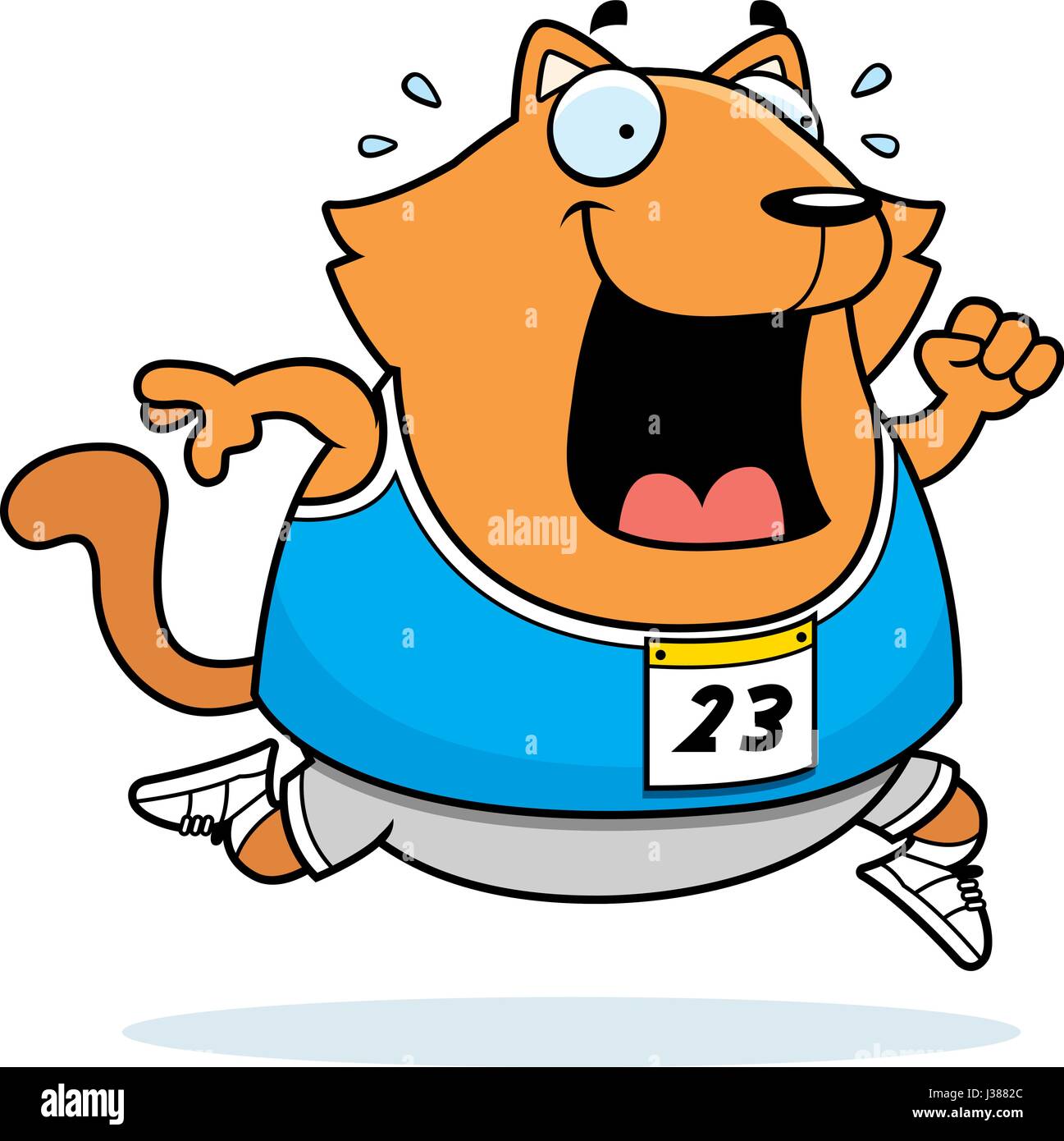 A happy cartoon cat running in a race Stock Vector Image & Art - Alamy