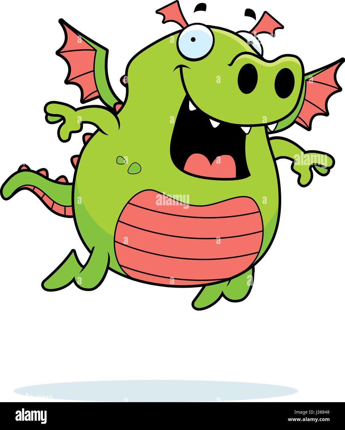Cartoon illustration dragon smiling Stock Vector Images - Alamy