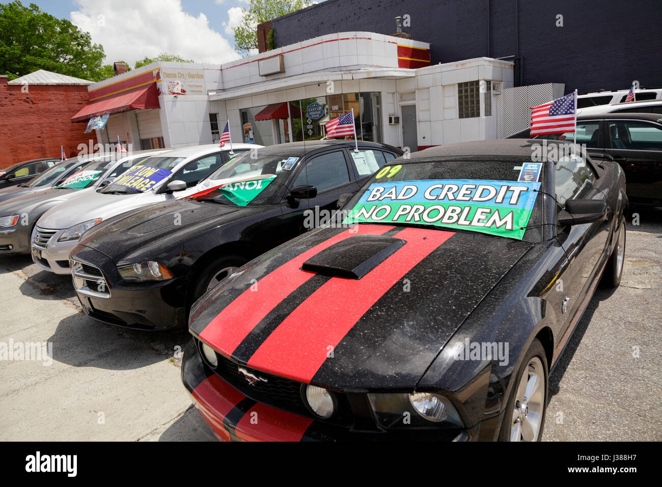 Used cars for sale, North Carolina, USA Stock Photo