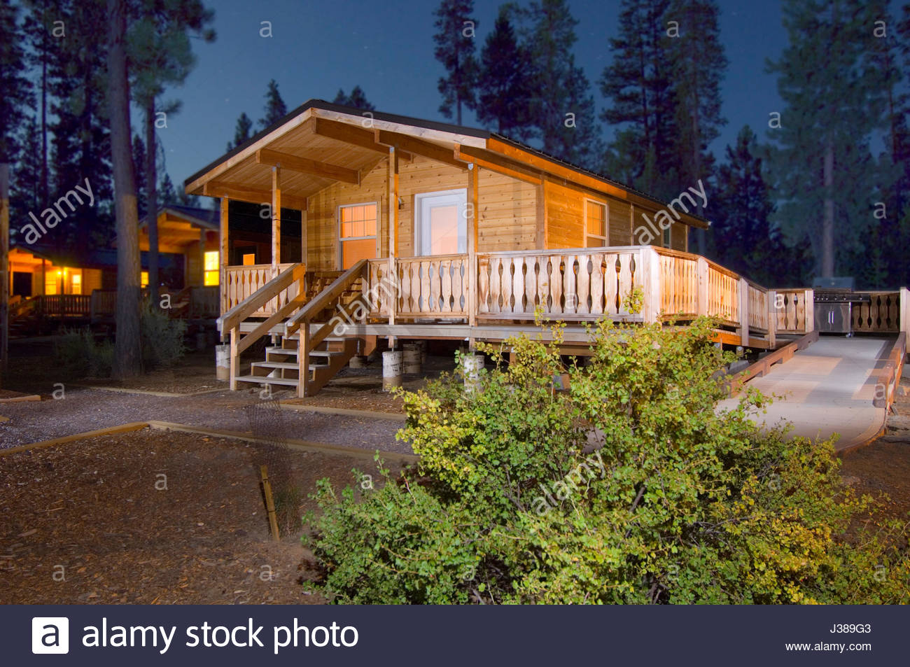 Deluxe Cabins Available For Rental In The Lapine State Park Stock