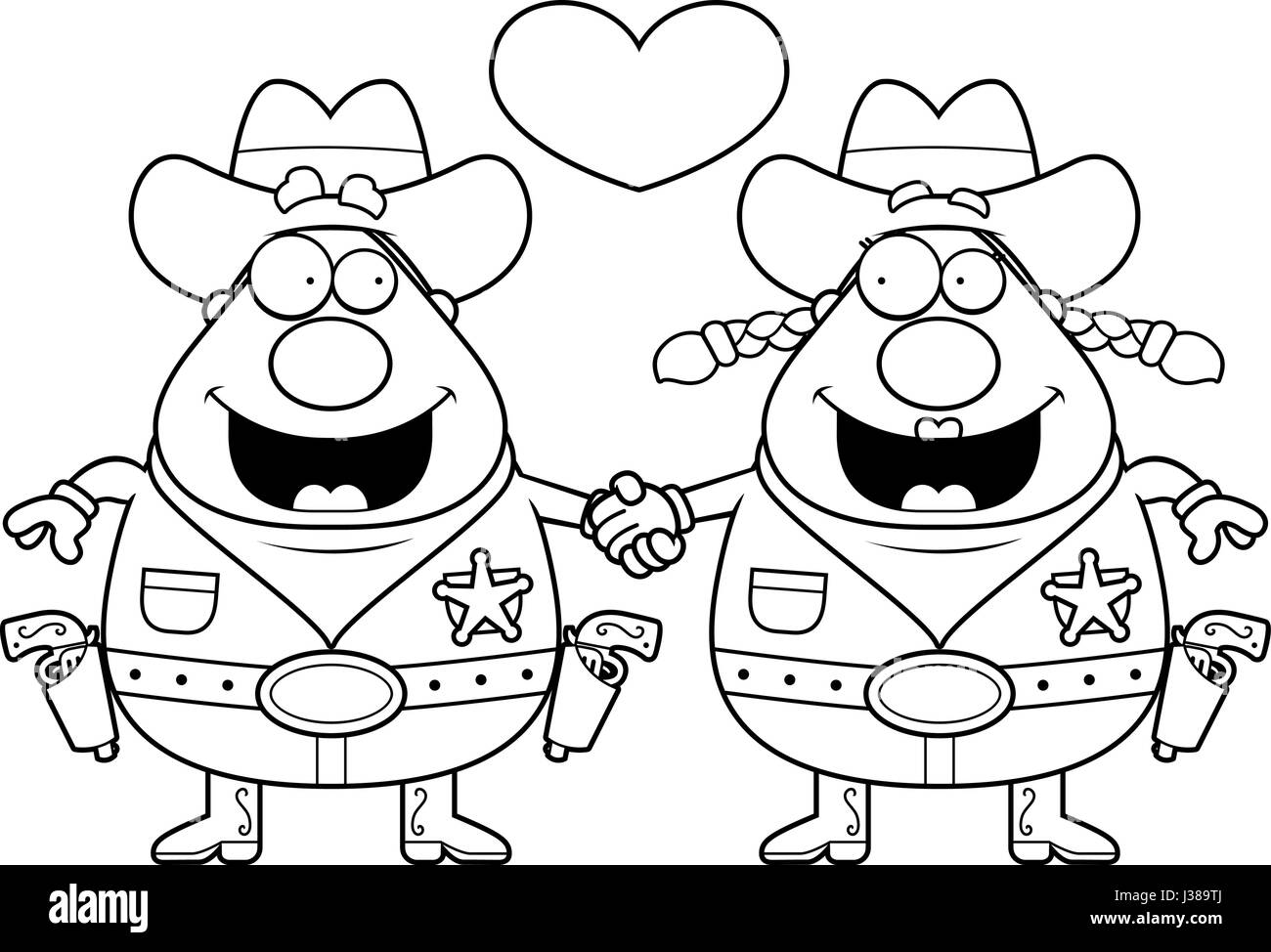 A cartoon illustration of a cowboy couple holding hands and in love Stock  Vector Image \u0026 Art - Alamy, image size:1300x974