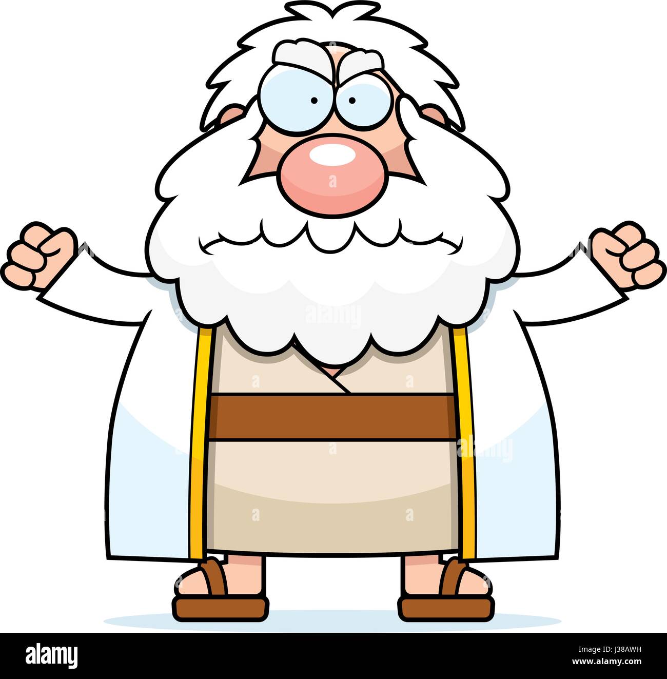 A cartoon illustration of Moses looking angry. Stock Vector