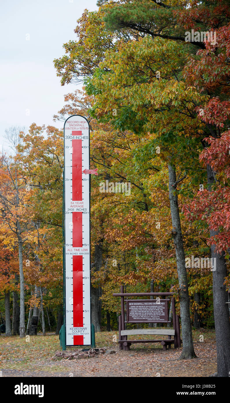 Phoenix, Michigan. Snow thermometer showing the record of 390.4 inches