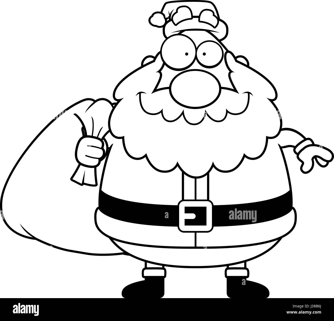 A cartoon illustration of Santa Claus with a bag of toys Stock Vector ...