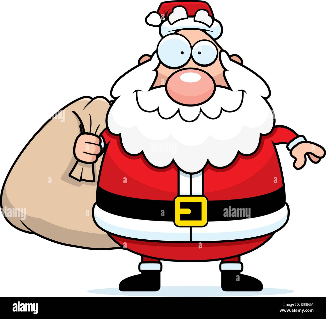 A cartoon illustration of Santa Claus with a bag of toys Stock Vector ...