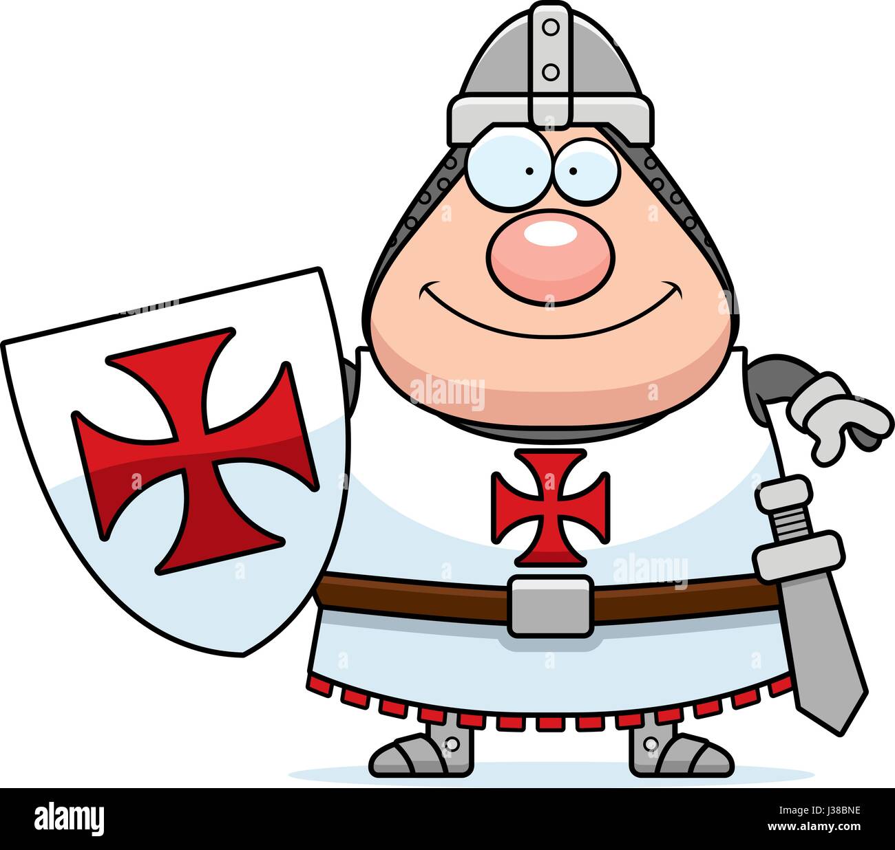 Templar Dc A cartoon illustration of a Templar knight looking happy Stock Vector ...